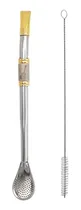 Comprar Bomba Para Mate Chimarrão Ou Terere 24cm Inox Ouro 18k Pera 
