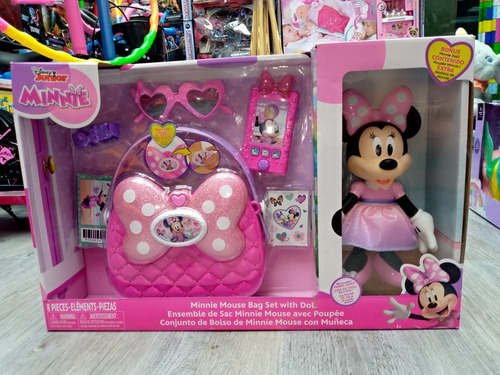 Set De Minnie Mouse Bolso Con Muñeca