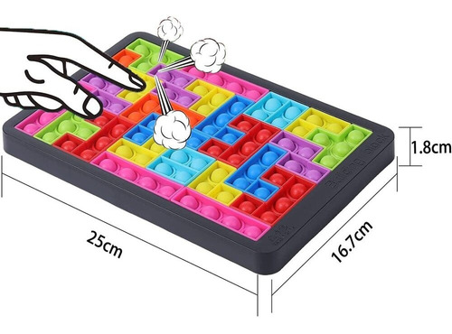 Pop It Puzzle Juguetes Para Inquietos Fidget Popper Tetris B 