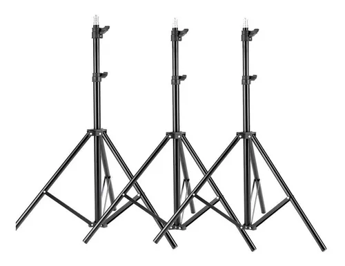 Kit 3 Trípodes De Luz 2m Para Estudio Fotografía