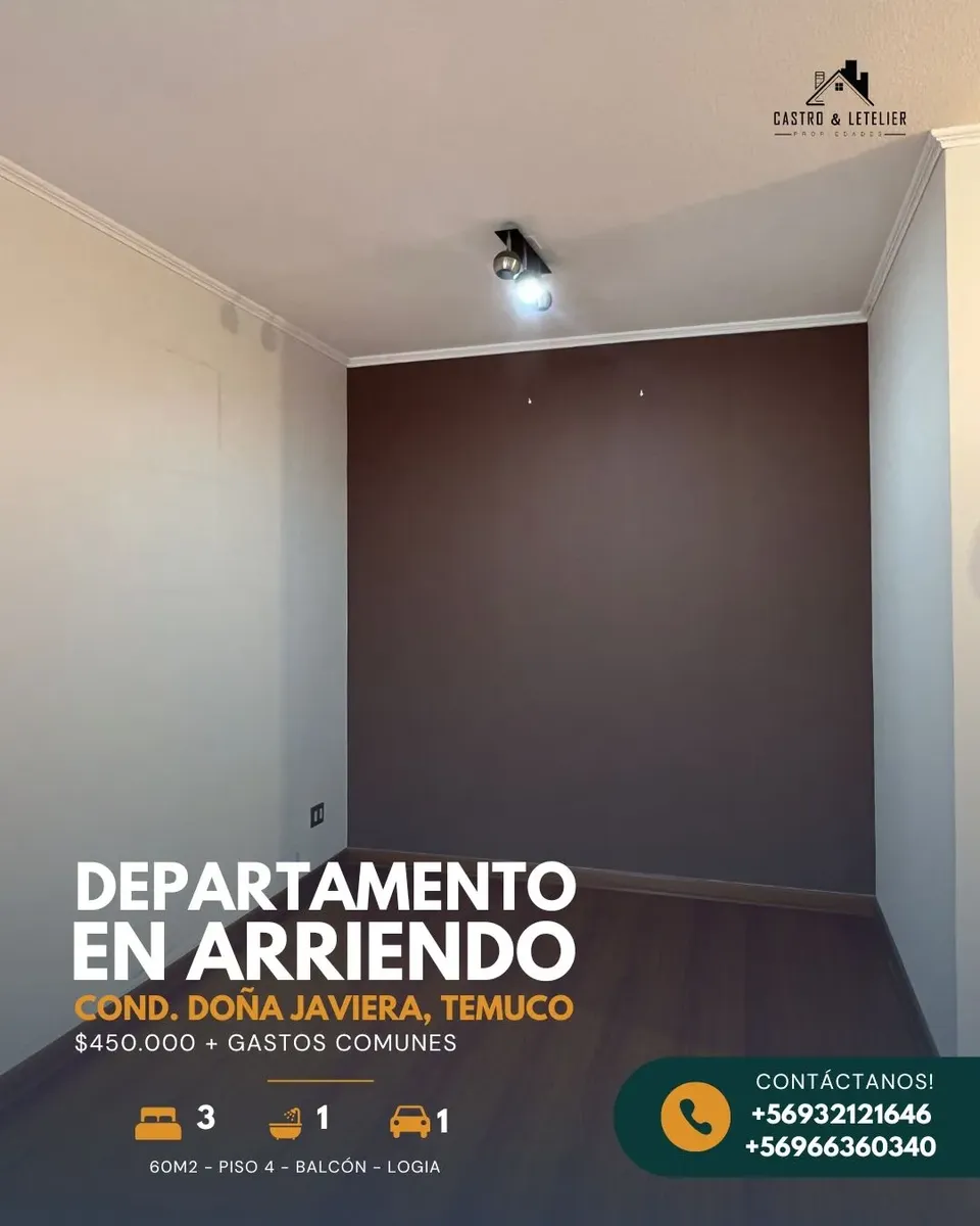 En Arriendo Depto 3d-1b-1e