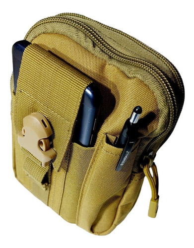 Pouch Sistema Molle Cinturón Riñonera Porta Celular Coyote