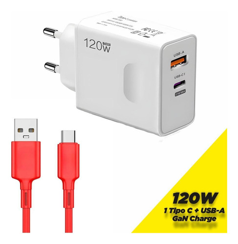 Fonte De Carregamento 120w + Cabo Usb C