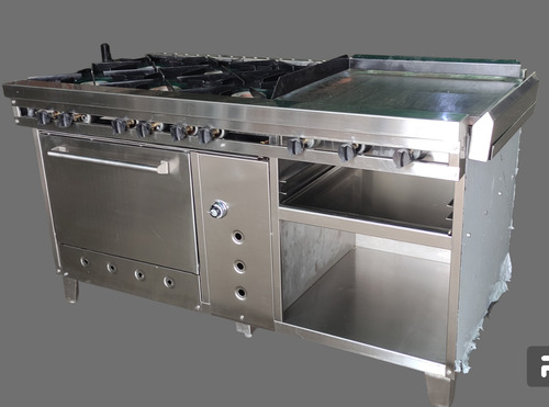 Cocina Industrial 6 Hornillas Plancha Horno Y Gratinador