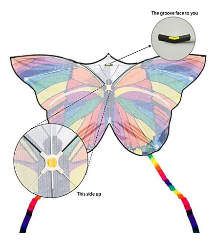 Jekosen Cometa De Mariposa Grande Para Niños Y Adultos Cuerd