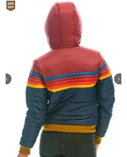 Chaqueta De Algodón Con Capucha Y Estampado De Arcoíris Para Mujer, Casual, Ajustada