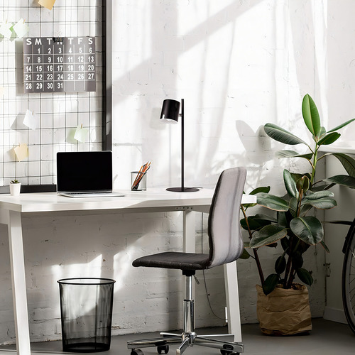 Globe Electric 52845 Banner Desk Lamp, Matte Black Led Integ