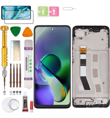 (Negro) Macro+Pantalla Para Motorola Moto G54 5G XT2343-1, XT2343-2 Gadget Troops