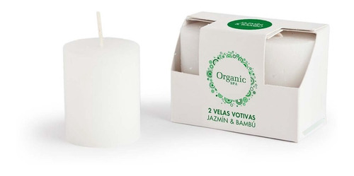 Vela Votiva X 2u. Jazmín Bambú Organic Spa