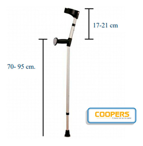 Bastón Canadiense Coopers 128 Aluminio Codera Movil