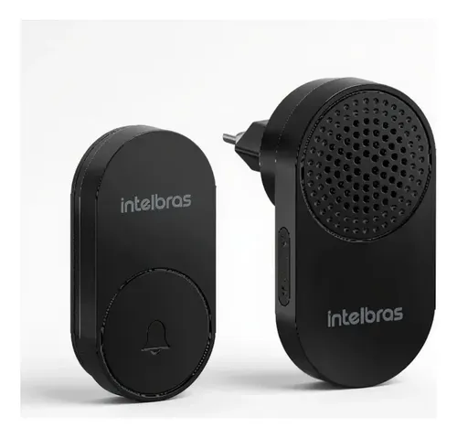 Campainha Intelbras Cik 102 Sem Fio Não Precisa De Bateria ! Preto