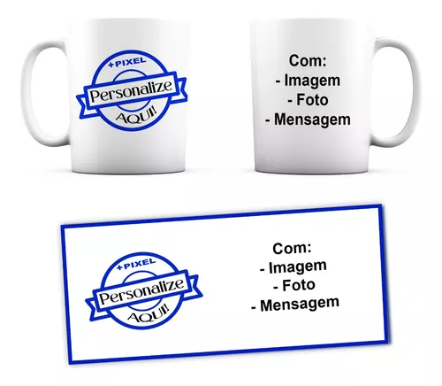 Caneca Branca Personalizada Foto Imagem Logo Arte