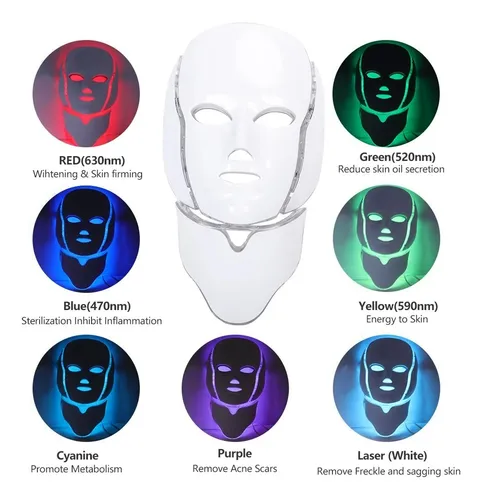 Combo Mascara Led 7 Colores Cuello+peeling Ultrasonido