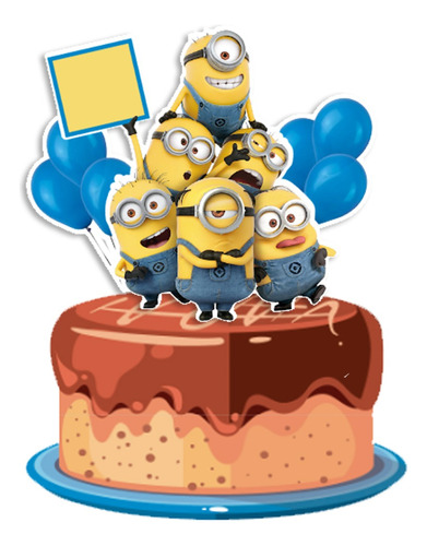 Topo De Bolo Topper Personalizado Minions