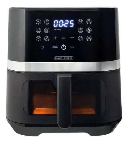 Fritadeira Air Fryer Digital C/visor Frontal 7l Black Decker Cor Preto 220V