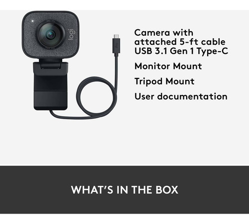 Cámara Web Logitech Streamcam Plus Con Soporte Para Trípode