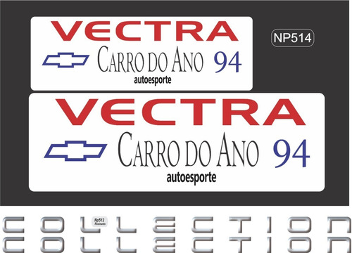 Par Adesivo Collection Vectra 2005 + 2 Adesivos Carro Do Ano