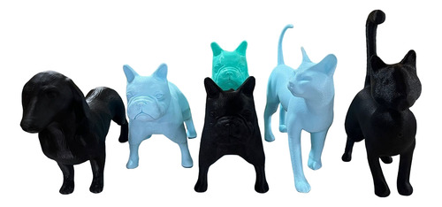 Combo Maniquies X3 Gato, Bulldog, Salchicha Negro