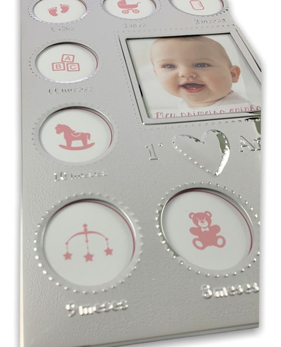 Imagem 7 de 9 de Porta Retrato Primeiro Aninho Do Bebê Meses Decoração Lindo