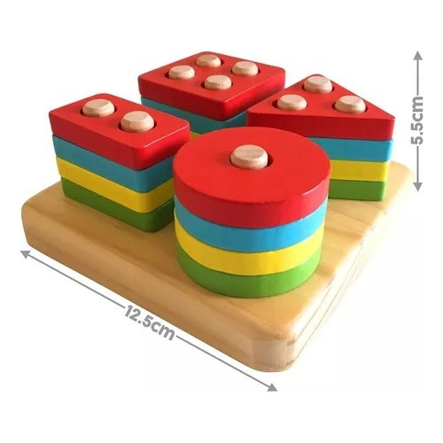 Tabla Didáctica 5 Figuras Geométricas Para Encajar Directo