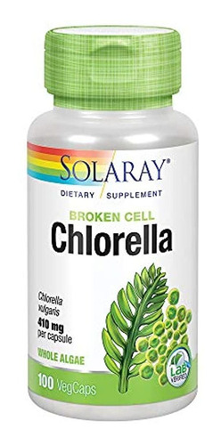 Solaray Chlorella Cápsulas 410 mg 100 count