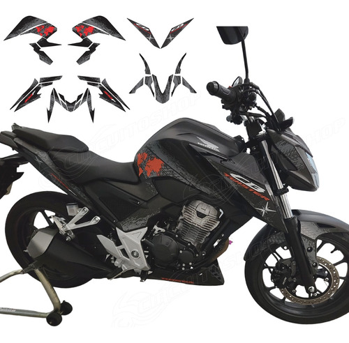 Adesivo Vinil Kit Faixa Grafismo Carenagem M01 Moto Cb 300 F