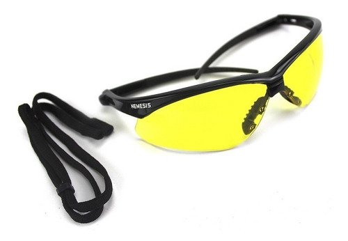Imagen 2 de 3 de Lente De Seguridad Nemesis V30 Ámbar Con Armazón Negro