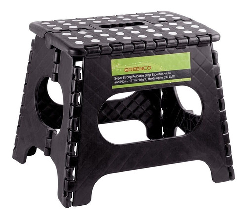 Greenco Taburete Banquito Plegable Portable Fuerte 130 Negro