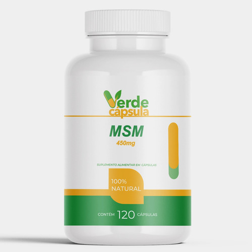 Msm Enxofre Orgânico 120 Cápsulas 450mg - Verde Cápsula