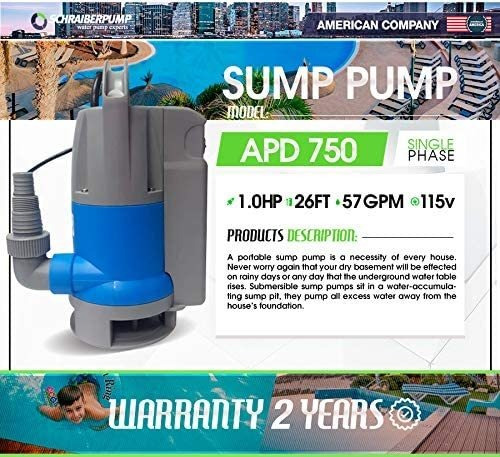 Bomba De Sumidero Sumergible Para Agua Limpia/sucia De 1 ...