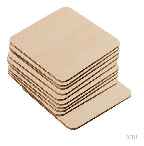 100x Posavasos Cuadrados De Madera En Blanco Diy Espacios Es