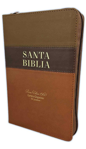 Biblia Rv60 Letragigante 14puntos Zíper Símpiel Tricolorcafé