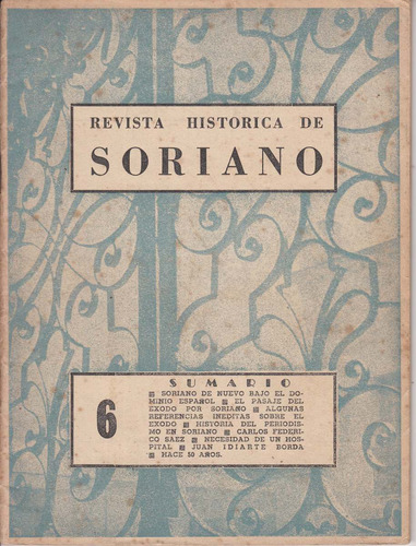 1962 Revista Historica De Soriano Nº 6 Lockhart Y Otros