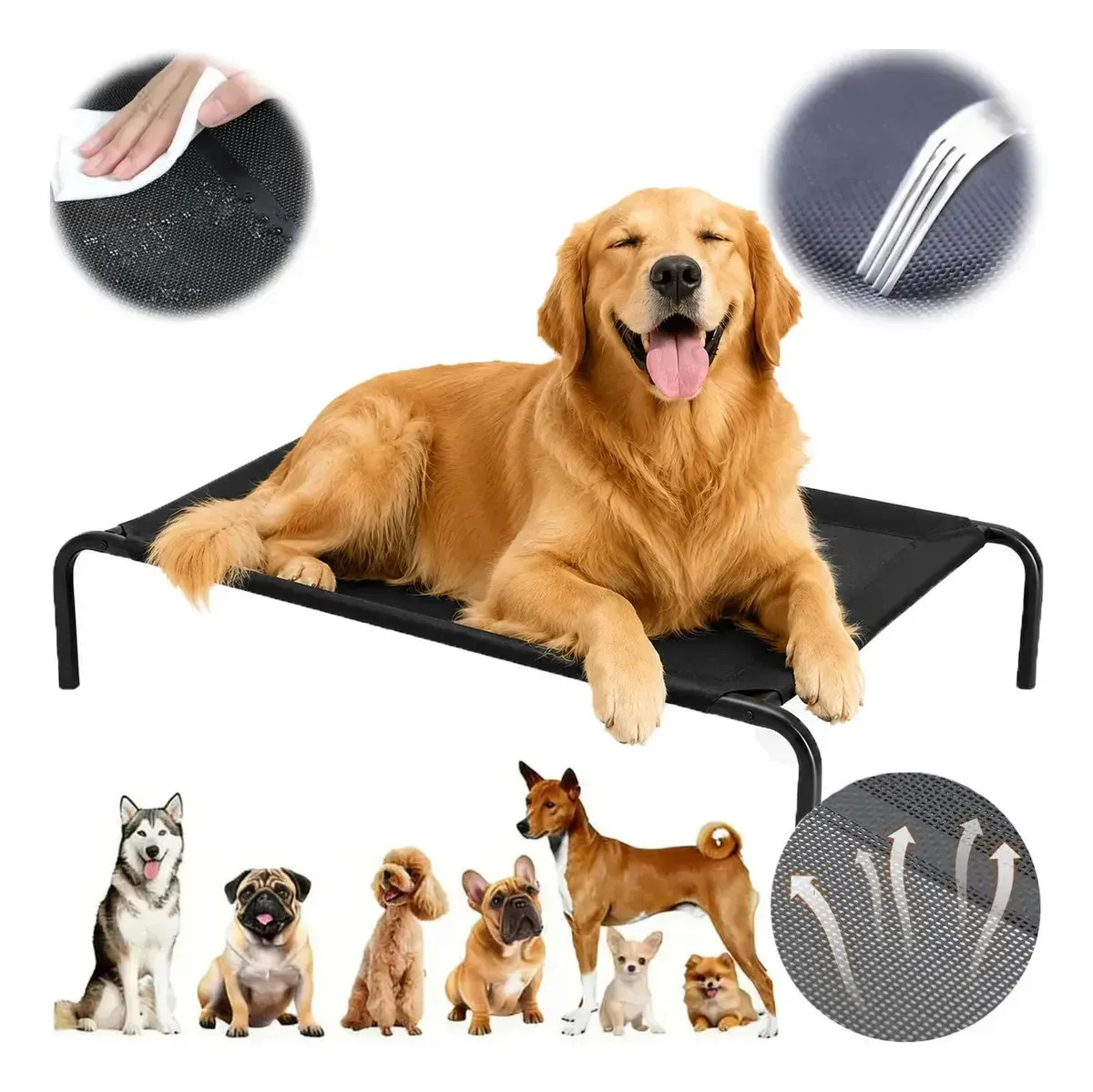 Cama Para Cachorro Grande Cama Suspensa 90x60cm Yesop