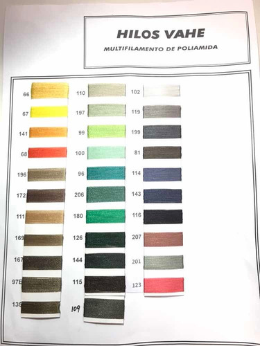 Imagen 7 de 7 de Hilo Vahe N°40 X 1000 M. Nylon. Gran Variedad De Colores.