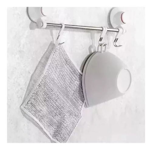 Trapo Paño Doble Uso Acero Microfibra Limpieza Vajilla - X2 Gris