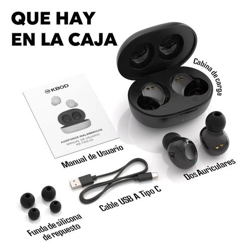 Audífonos Inalámbricos Bluetooth V5.3 Carga Con Cable C