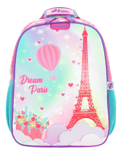 Mochila Chica Chenson Preescolar Happy Girl Paris Hg65880-p Color Rosa