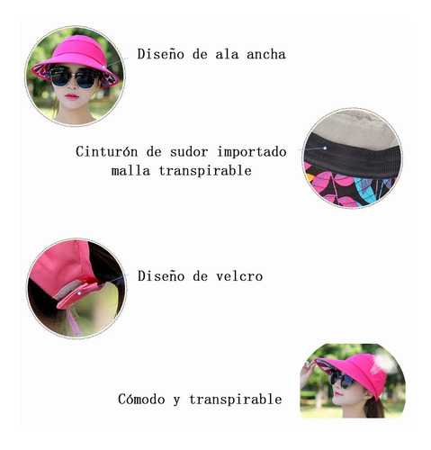 Sombrero Para Sol Dama Playa Primavera Verano Protección Uv