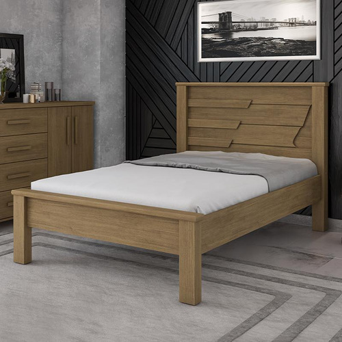 Cama Quarto Casal Barcelona Cor Amêndoa