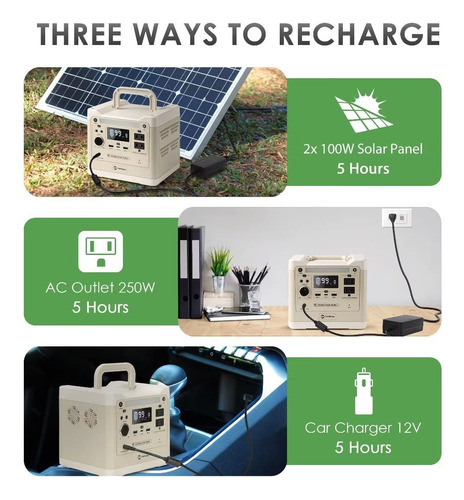 Estación De Energía Portátil 320 W Batería Respaldo 298 Wh