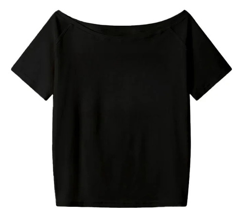 Camiseta Con Hombros Descubiertos Para Mujer, Mezcla De Poli