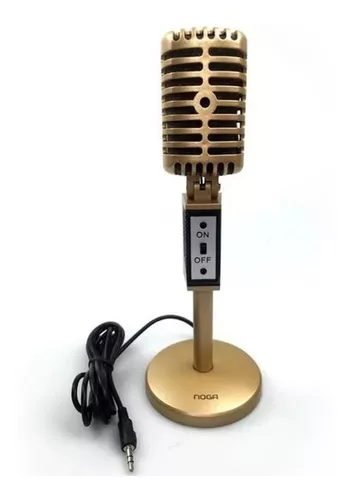 Microfono Para Pc Vintage Con Pie Gamer  Noga Mic2030
