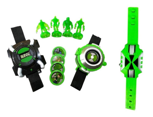 3 Relógios Ben10 Ominitrix Lançador Disco Luz E Som Criança 