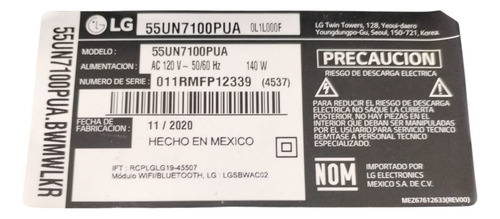 Main LG 55un7100pua / Eax69083603(1.0) (Usado)