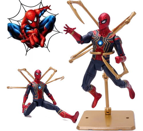 Spiderman Con Figura Accion Hombre Araña Articulada Con Luz