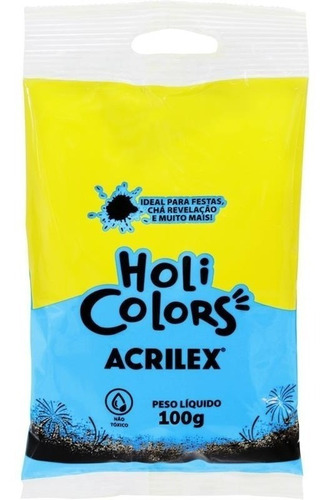 10x Tinta Em Pó Festa Holi Festival Carnaval - 100g Cor Azul-turquesa