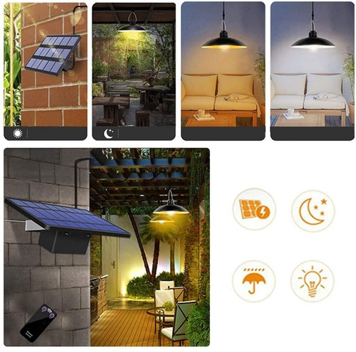 Imagen 6 de 6 de Luz Solar Colgante Decor Con Control Remoto