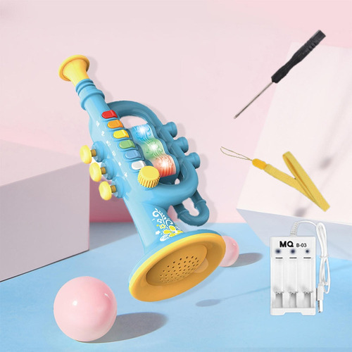 Instrumentos De Juguete Para Juguetes Trompeta Azul