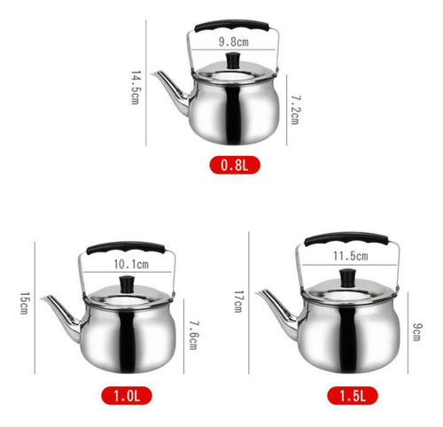 L Hervidor De Agua De Acero Inoxidable Portátil 0.8l Plata